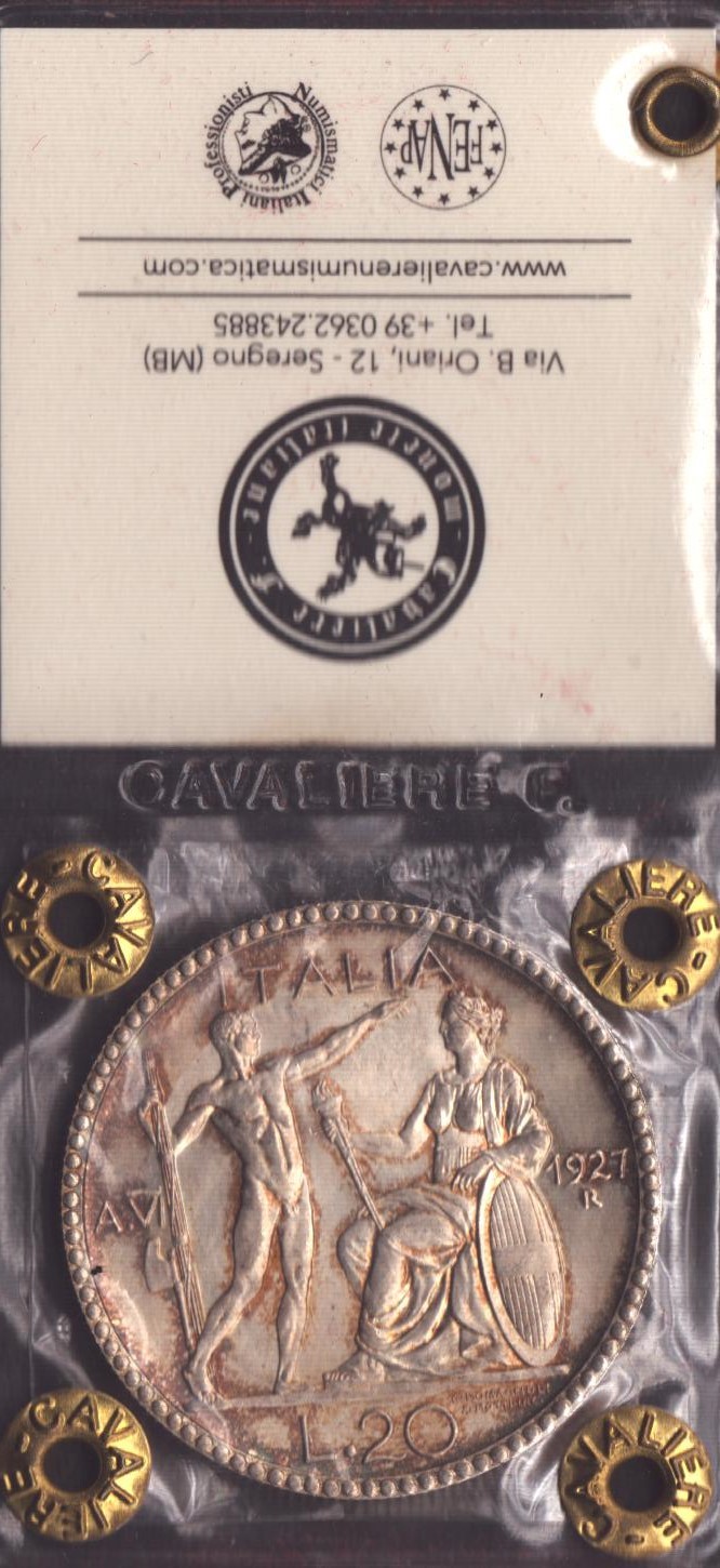 Regno D'italia. Vittorio Emanuele III (1900-1945). 20 Lire 'littore' 1927 - Anno Vi. Ag