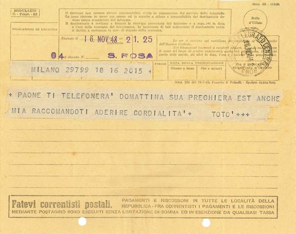 Totò , Riva Mario (Roma, 26 gennaio 1913 – Verona, 1º settembre 1960)