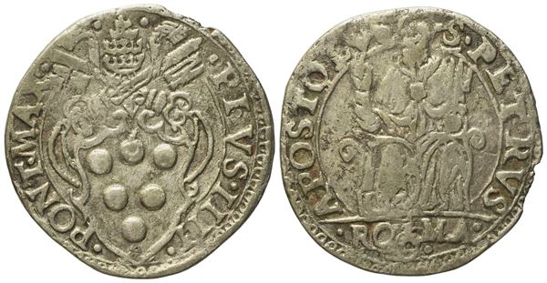 STATO PONTIFICIO. Roma. Pio IV (1559 - 1565). Testone. Ag (7,51 g; 29,1 mm)  - Auction Modern Coins - Bertolami Fine Art - Casa d'Aste