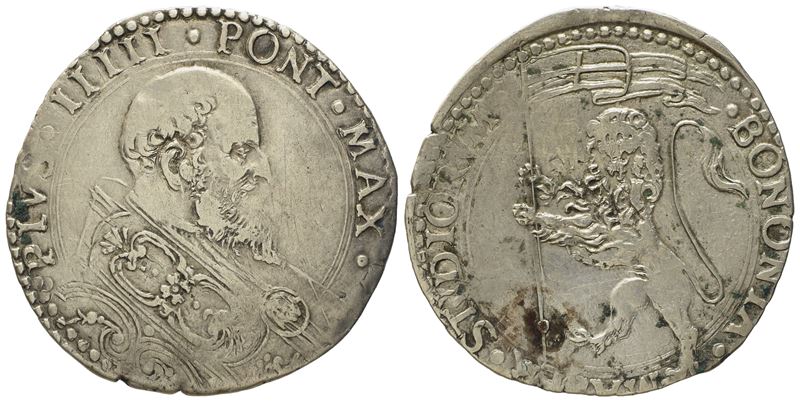 Stato Pontificio. Bologna. Pio V (1566-1572). Mezza Lira. Ag (4,74 G; 30 MM)