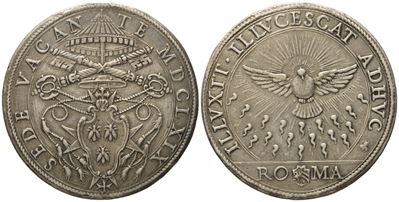 Stato Pontificio. Roma. Sede Vacante (1669 - 1670). Piastra 1669. Ag (31,58 G; 43,6 MM)