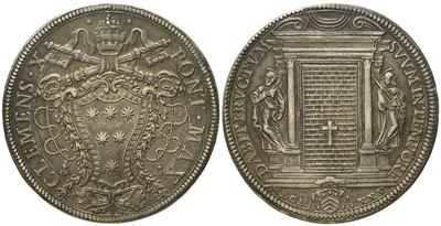 Stato Pontificio. Roma. Clemente X (1670 - 1676). Piastra 1675 "giubileo, Chiusura Porta Santa". ...