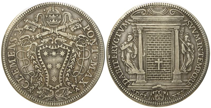 Stato Pontificio. Roma. Clemente X (1670 - 1676). Piastra 1675 "giubileo, Chiusura Porta Santa". ...