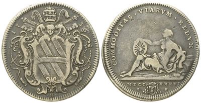 Stato Pontificio. Roma. Clemente XII (1730 - 1740). Testone 1736. Ag (8,22 G; 31,2 MM)