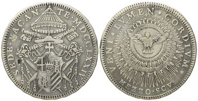 Stato Pontificio. Roma. Sede Vacante (1774 - 1775). Cardinale Camerlengo Carlo Rezzonico. Mezzo S...