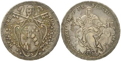 Stato Pontificio. Roma. Pio VII (1800 - 1823). Scudo 1802, Anno III. Ag (26,33 G; 41,6 MM)