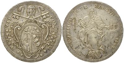Stato Pontificio. Roma. Pio VII (1800 - 1823). Scudo 1802, Anno III. Ag (26,45 G; 41,5 MM)