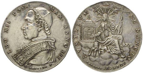 STATO PONTIFICIO. Bologna. Leone XII. Scudo 1825, anno III. Ag (26,36 g; 40,6 mm)  - Auction Modern Coins - Bertolami Fine Art - Casa d'Aste