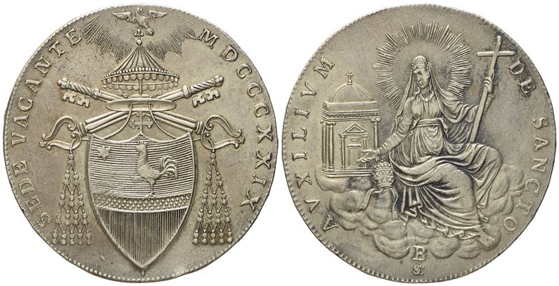 Stato Pontificio. Bologna. Sede Vacante 1829. Scudo 1829. Ag (26,3 G; 41,3 MM)