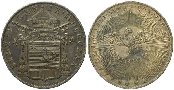 STATO PONTIFICIO. Roma. Sede Vacante 1830. Scudo 1830. Ag (26,36 g; 37,3 mm)