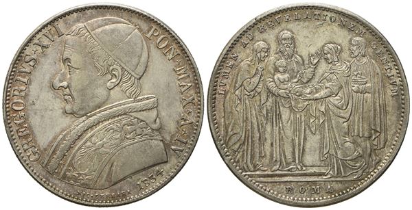 STATO PONTIFICIO. Roma. Gregorio XVI (1831 - 1846). Scudo 1834. Ag (26,41 g; 37,4 mm)  - Asta Monete e medaglie medievali e moderne italiane ed estere - Bertolami Fine Art - Casa d'Aste