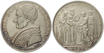Stato Pontificio. Roma. Gregorio XVI (1831-1846). Scudo 1831. Ag (26,48 G; 37,4 MM)