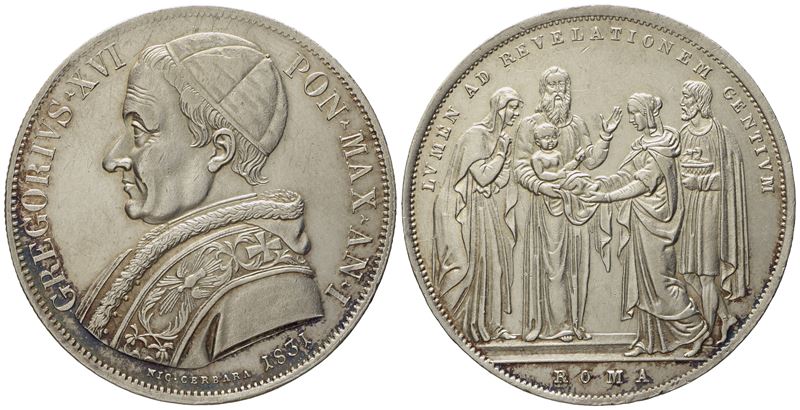 Stato Pontificio. Roma. Gregorio XVI (1831-1846). Scudo 1831. Ag (26,48 G; 37,4 MM)