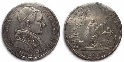 Stato Pontificio. Roma. Gregorio XVI (1831-1846). Mezzo Scudo da 50 Baiocchi 1834. Ag (13,2 G; 32...