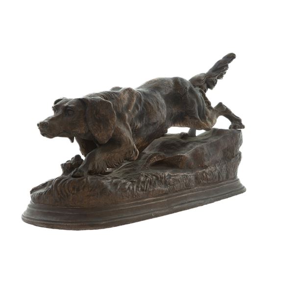 Setter, bronze sculpture 