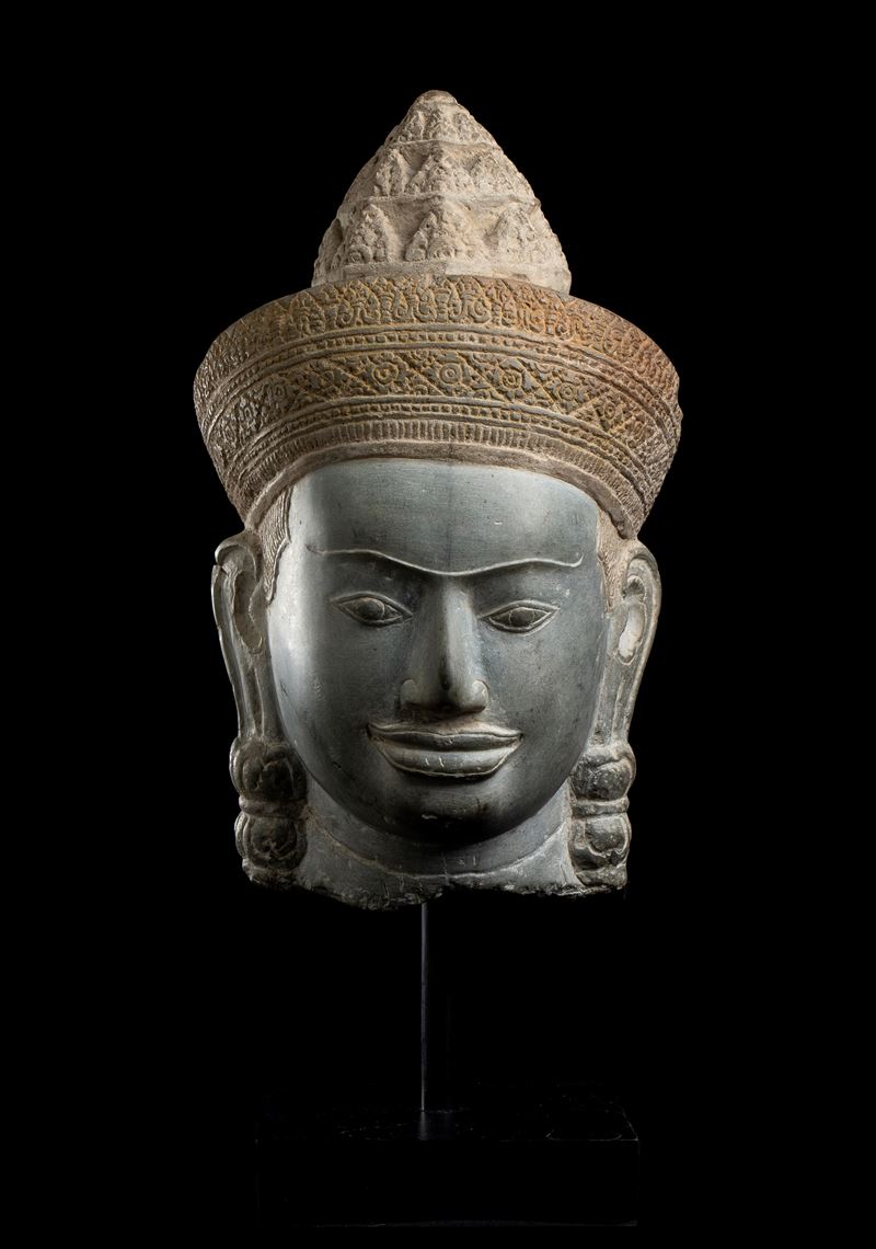 MONUMENTALE TESTA DI DIVINITA' IN PIETRA