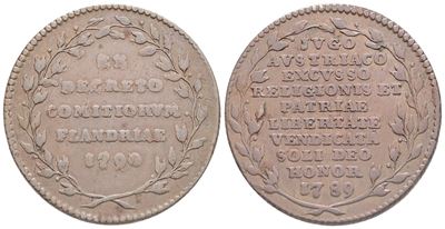 Belgio. Medaglia Token Ex Decreto Comitiorum Flandriae - 1790 (g 11,80; MM 32,5). Bb