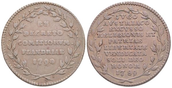 BELGIO. Medaglia token ex decreto comitiorum flandriae - 1790 (g 11,80; mm 32,5). BB