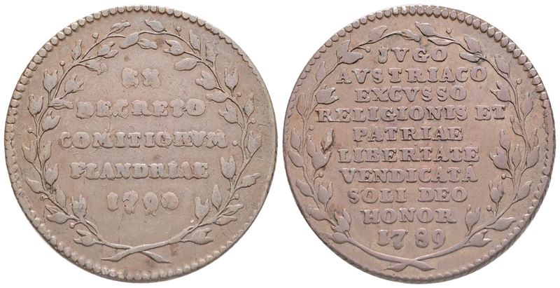 Belgio. Medaglia Token Ex Decreto Comitiorum Flandriae - 1790 (g 11,80; MM 32,5). Bb