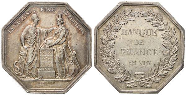 FRANCIA. Medaglia in argento Banque de France - AN VIII (g 25,13; mm 36,3)