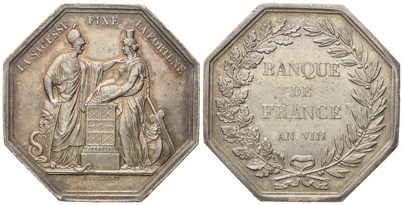 Francia. Medaglia in Argento Banque De France - An VIII (g 25,13; MM 36,3)