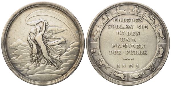 FRANCIA. Napoleone. Medaglia 1801 per la Pace di Luneville tra Francia e Austria. Ag; 13,80gr; 36,5mm