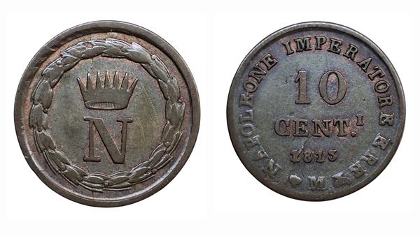 MILANO. Regno d'Italia. Napoleone I (1805-1814). 10 centesimi 1813. Gig. 202; Mi; 2gr;