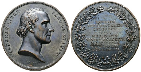 PERSONAGGI. Medaglia 1834 Andrea Liber de Stift. Ae; 73,83gr; 51,99mm