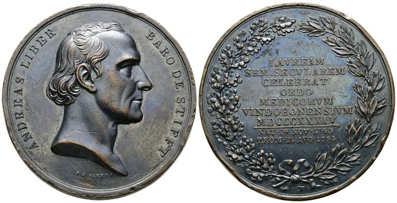 Personaggi. Medaglia 1834 Andrea Liber De Stift. Ae; 73,83gr; 51,99mm