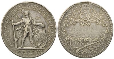 Germania. Medaglia in Argento 1890 per i Tiri a Segno di Berlino. Ag; 29gr; 40,1mm; Ex Mount