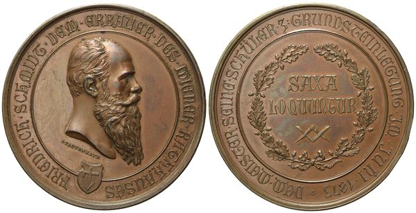 PERSONAGGI. Medaglia 1873 Friedrich Von Schmidt "Saxa Loquuntur". Ae; 40,34gr; 45,30mm