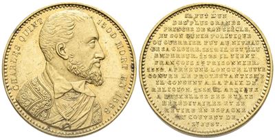 Spagna. Personaggi. Medaglia Carlo V D'asburgo 1500 Mort En 1558". Ae. (g 16,8; MM 34,2). Spl