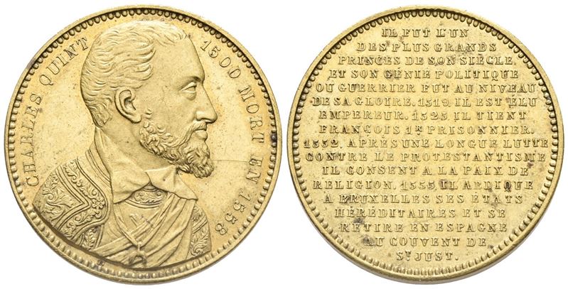Spagna. Personaggi. Medaglia Carlo V D'asburgo 1500 Mort En 1558". Ae. (g 16,8; MM 34,2). Spl