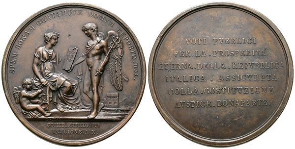 MILANO. Medaglia 1802 per la costituzione della Repubblica Italica. Comizio di Lione. Opus: Manfredini. Ae; 52,93gr; 54,51mm