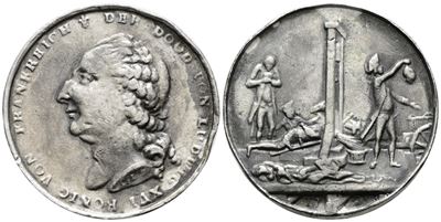 Francia. Medaglia Ghigliottinamento Re Luigi XVI 1793. Ae; 20gr; 44,67mm