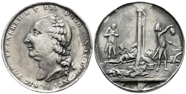FRANCIA. Medaglia ghigliottinamento re Luigi XVI 1793. Ae; 20gr; 44,67mm