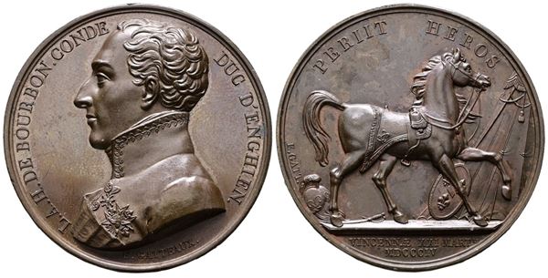 FRANCIA. Medaglia MORTE DEL DUCA D'ENGHIEN - 1804 AE (39,44 G; 40,82mm). Bramsen 294 var.