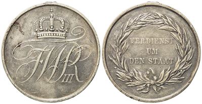 Prussia. Guglielmo III (1797-1840). Medaglia al Merito per i Servizi Resi allo Stato "verdienst U...
