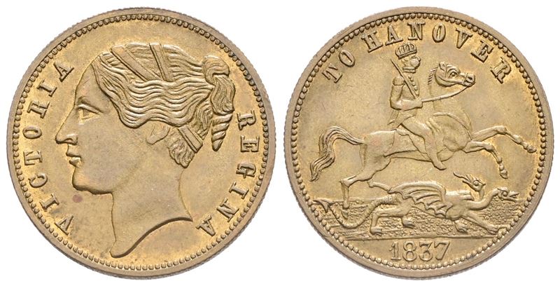 Inghilterra. Medaglia Regina Vittoria "to Hanover" - 1837 (g 3,35; MM 21,3). Fdc