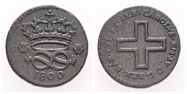 REGNO DI SARDEGNA. Carlo Emanuele IV (1796-1800). 2 denari 1800. Mi (1,65 g; 16,32 mm). BB/SPL