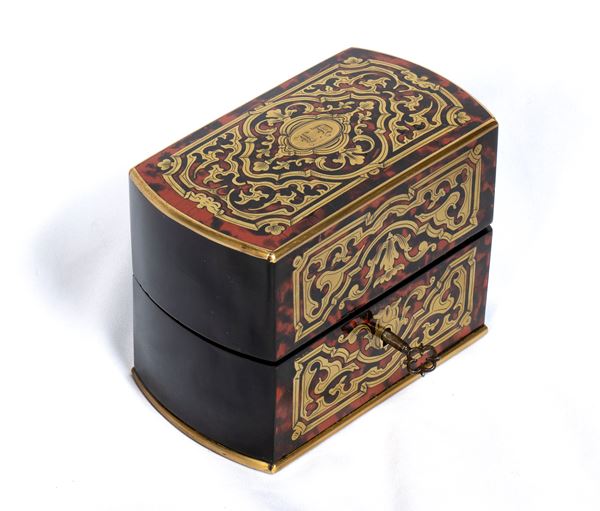 Tahan &#224; Paris. Jean-Pierre Alexandre Tahan - French Boulle-style tortoiseshell box with perfume holder