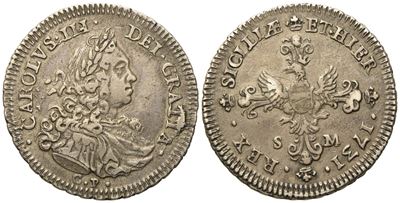 Palermo. Regno di Sicilia. Carlo III (vi) D'asburgo (1720-1734). 6 Tarì 1731. Ag (14,72 G; 34 MM)