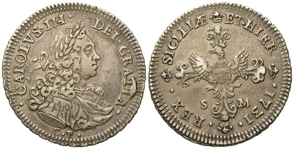 Palermo. Regno di Sicilia. Carlo III (VI) d'Asburgo (1720-1734). 6 Tarì 1731. Ag (14,72 g; 34 mm)