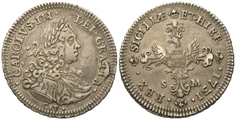 Palermo. Regno di Sicilia. Carlo III (vi) D'asburgo (1720-1734). 6 Tarì 1731. Ag (14,72 G; 34 MM)