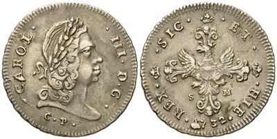 Palermo: Regno di Sicilia. Carlo III (vi) D'asburgo (1720-1734). 6 Tarì 1732. Ag (14,62 G; 34,3 M...
