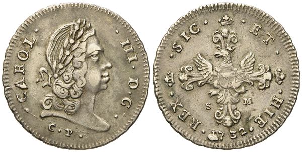 Palermo: Regno di Sicilia. Carlo III (VI) d'Asburgo (1720-1734). 6 tarì 1732. Ag (14,62 g; 34,3 mm)  - Asta Monete e medaglie medievali e moderne italiane ed estere - Bertolami Fine Art - Casa d'Aste