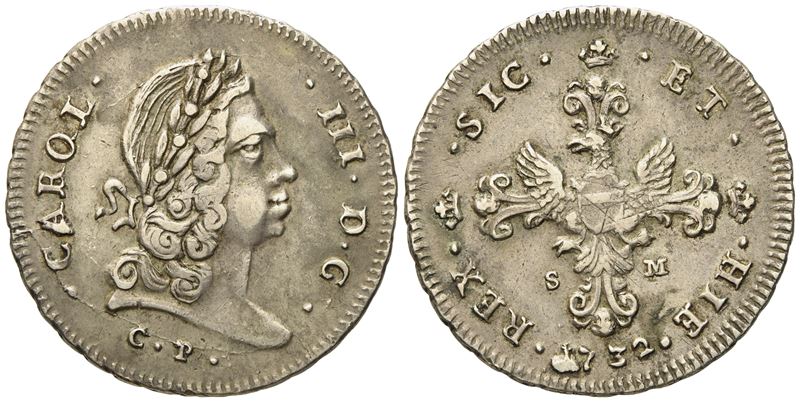 Palermo: Regno di Sicilia. Carlo III (vi) D'asburgo (1720-1734). 6 Tarì 1732. Ag (14,62 G; 34,3 M...