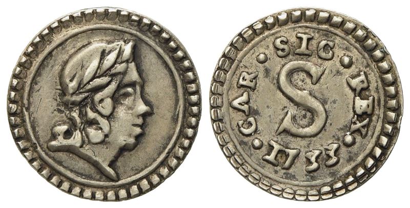 Palermo. Regno di Sicilia. Carlo III (vi) D'asburgo (1720-1734). Cinquina 1733. Ag (0,67 G; 12,3 ...