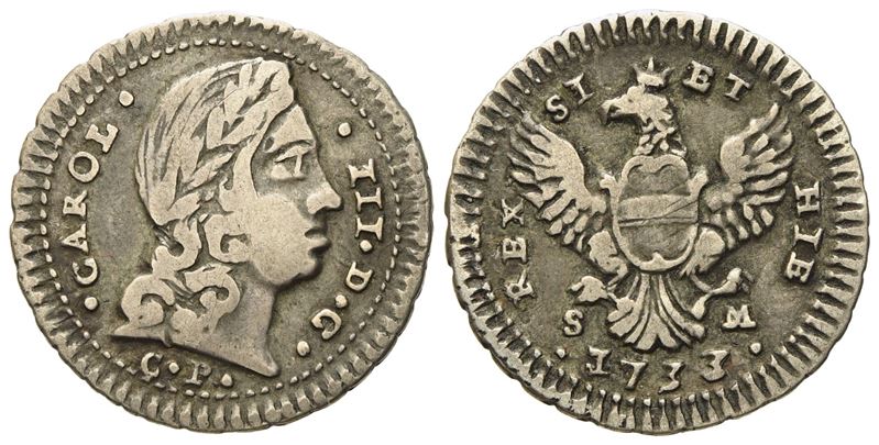Palermo. Regno di Sicilia. Carlo III (vi) D'asburgo (1720-1734). Tarì 1733. Ag (2,43 G; 19,6 MM)