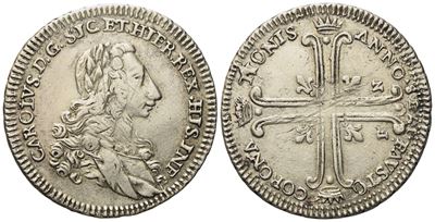 Palermo. Regno di Sicilia. Carlo di Borbone (1734 - 1759). 6 Tarì 1735. Ag (13,40 G; 33 MM)
